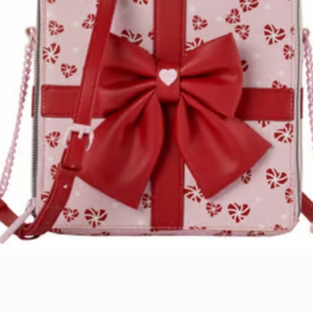 Betsey Johnson Red and Pink Crossbody with Bow Kitsch Bag